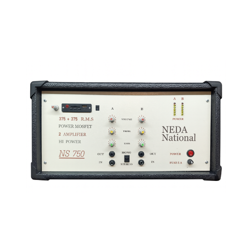 آمپلی فایر ندا نشنال NS 750 با توان 375+375 وات RMS مناسب سیستم صوتی هیئت